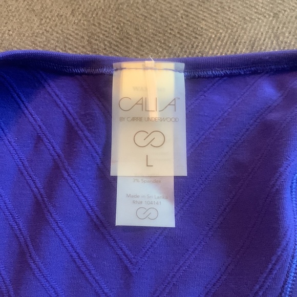 Calia tank top, EUC, L purple, ruching, racer back, workout or casual, long - Picture 2 of 5